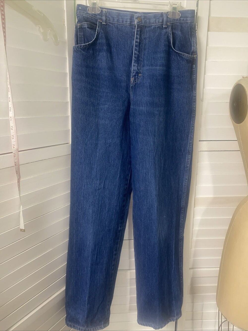 Vintage 80s Women’s Mom Jeans Ultra High Waist Straight Leg Blue Denim USA Sz 6
